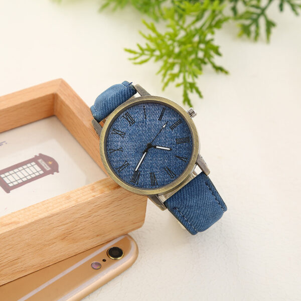 Women's Casual Denim Belt Quartz Watch - Image 3