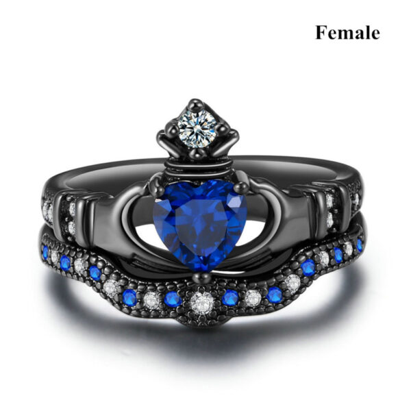 Crown love sapphire female ring - Image 4