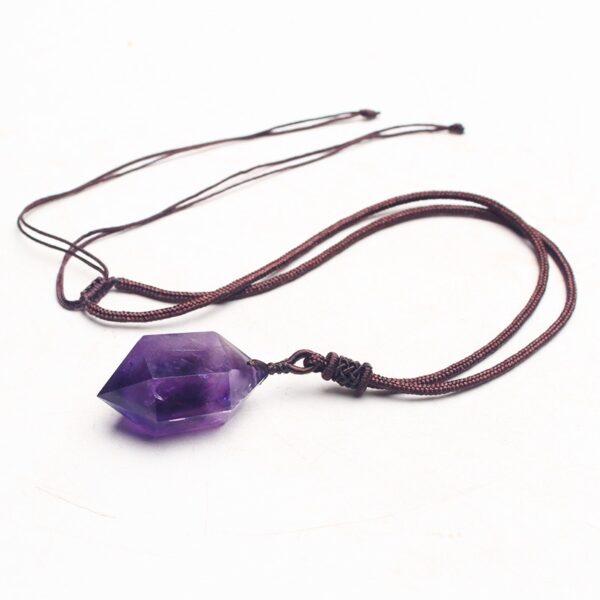 Natural Amethyst Hexagonal Pendant - Image 2