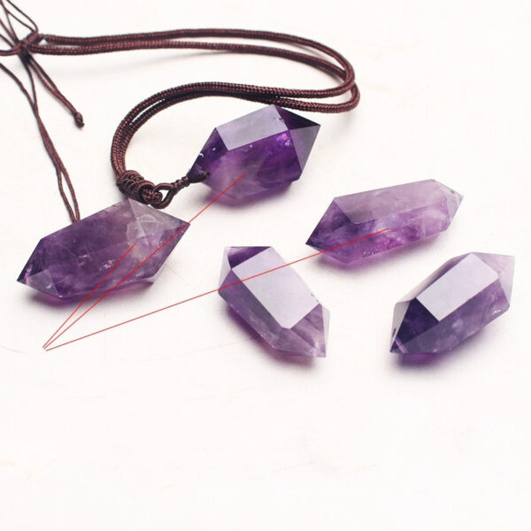 Natural Amethyst Hexagonal Pendant - Image 4