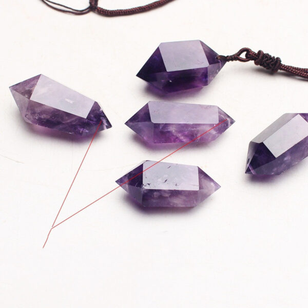 Natural Amethyst Hexagonal Pendant - Image 3