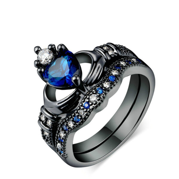 Crown love sapphire female ring - Image 3