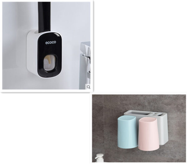 Wall Mounted Automatic Toothpaste Holder Bathroom Accessories Set Dispenser - Image 4