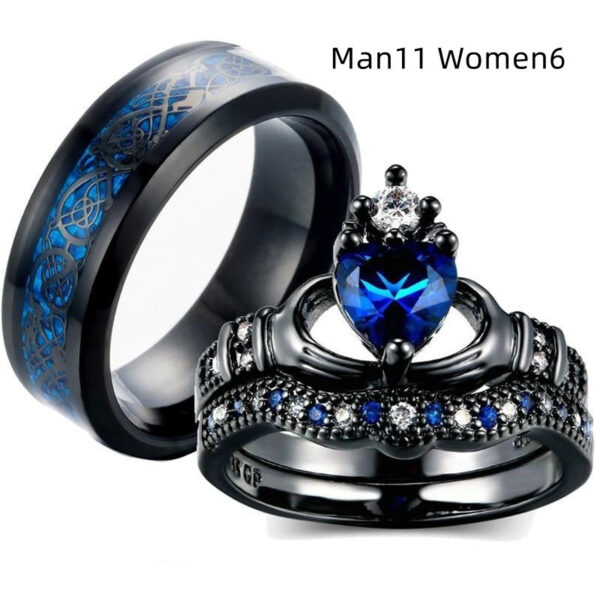 Crown love sapphire female ring - Image 7