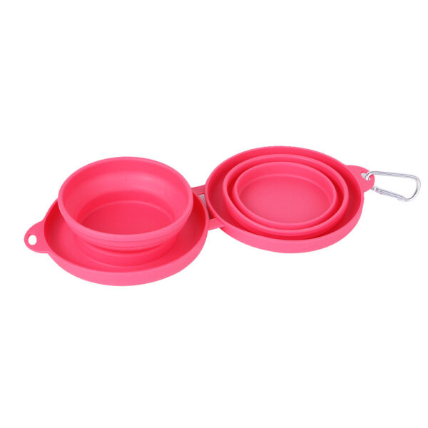 Rubber Foldable Double Bowl Pet Feeding Bowl Pets Supplies Dog Cat Bowls - Image 3