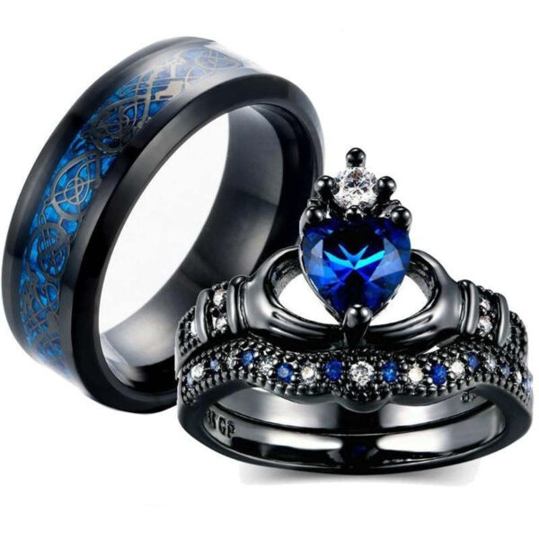 Crown love sapphire female ring - Image 2