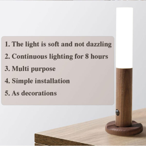 Auto LED USB Magnetic Wood Wireless Night Light Corridors Porch Lights PIR Motion Sensor Wall Light Cabinet Lamp - Image 10