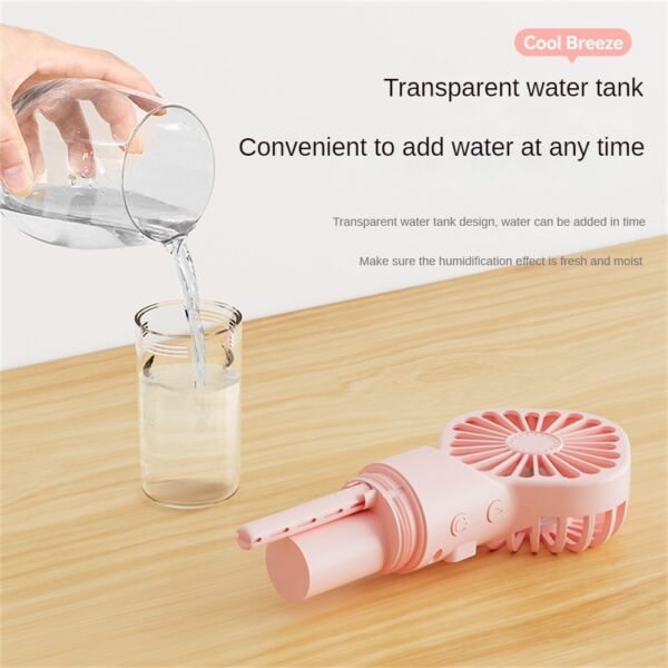 Strong Power Spray Humidification Small Mist Fan Humidification Usb Charging Portable Fan Icy And Refreshing Fan Water Supplement - Image 3